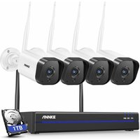 3MP WiFi Wireless Surveillance Kit 8CH 5MP nvr mit 1 tb hdd, 4 IP-Überwachungskameras, 30 m IR-Nachtsicht, Audioaufzeichnung für den Außenbereich von ANNKE