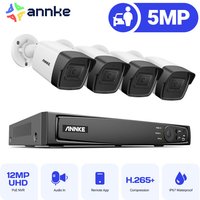 ANNKE 8CH Videoüberwachungssets NVR 45MP Kamera IR Netzwerk Bullet Überwachungs Indoor & Outdoor Nachtsicht Wasserdichte Bewegungserkennung von ANNKE