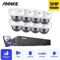 Videoüberwachungssets PoE,8 Kanal nvr 8×5MP Outdoor ip Kameras Audioaufzeichnung Farbnachtsicht Überwachungskamera Kit - 1TB hdd - Annke von ANNKE