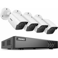 Kabelgebundenes Outdoor-CCTV-Kamera-Set, 8 Kanäle, 5 mp H.265 + dvr und 4 x 5 mp (2560 tvl) Kameras, Personen-/Fahrzeugerkennung, 30 m Nachtsicht, von ANNKE