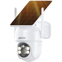 Anran - 2K 3MP hd Überwachungskamera Aussen Akku wlan, Kabllose Überwachungskamera mit integriertem Solarpanel und Scheinwerfer, Farbige Nachtsicht, von ANRAN