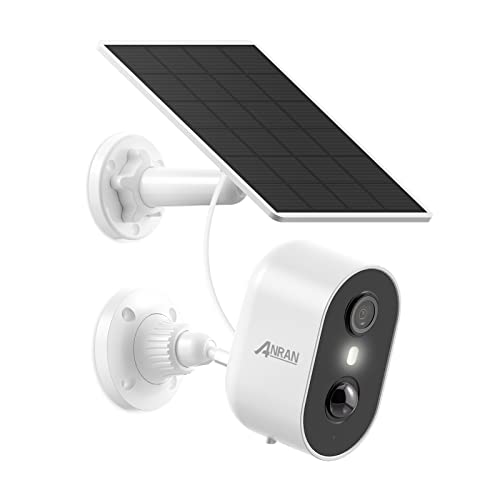 ANRAN 2K Solar WLAN Sicherheitskamera Outdoor Kabellos, Akku Home Security CCTV Kamera, Bewegungserkennung, Sirene & Lichtalarm, Farbnachtsicht, 2-Wege-Audio, Videoaufzeichnung, Arbeit mit Alexa, C2 von ANRAN