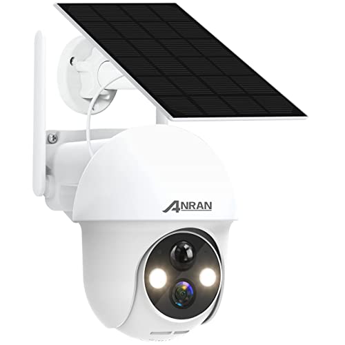 ANRAN Überwachungskamera Outdoor Wireless mit 360° Ansicht, 1080P Solar Überwachungskamera Outdoor mit Smart Sirene, 2-Wege-Audio, Farbnachtsicht, wasserdicht, Q01 von ANRAN