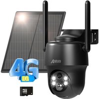 Anran - 3G/4G lte Überwachungskamera Aussen Akku mit Simkarte+32 gb sd Karte, 360° Schwenkbare Kabellose Überwachungskamera mit Solarpanel, pir von ANRAN