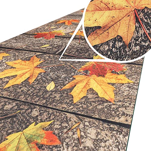 ANRO Küchenteppich Küchenläufer Teppich Läufer Küche abwischbar rutschfest Design Herbst 140 x 52cm von ANRO