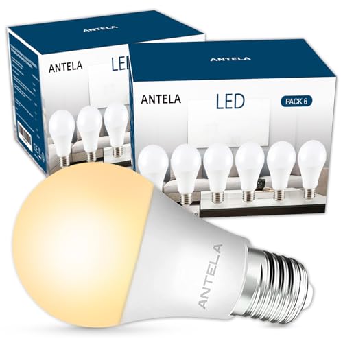 ANTELA E27 LED Lampe Glühbirne 8,5W 806LM 3000K Warmweiß Licht Birne ersetzt 60W Glühlampe, Energiesparlampe, nicht Dimmbar, ErP, 12PCs von ANTELA