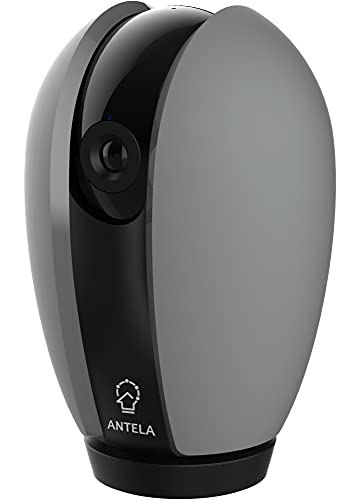 ANTELA Überwachungskamera WLAN IP Kamera Innen 1080P, WiFi Kamera mit Nachtsicht, Kompatibel mit Alexa & Google Assistant, Bewegungserkennung, SD Kartenslot, 2-Wege-Audio, Grau von ANTELA