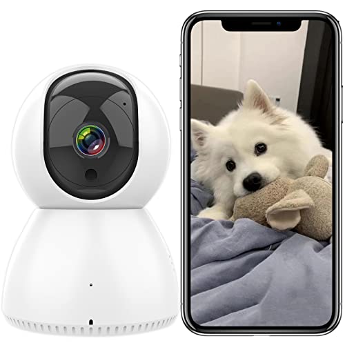 ANTELA 1080P WiFi Überwachungskamera Innen, 2,4GHz/5GHz WLAN Kamera, 355°/90° Schwenkbare, Nachtsicht, Bewegungsverfolgung, Bidirektionales Audio für Baby und Haustier, Alexa Google Home kompatible von ANTELA