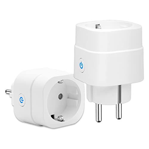 ANTELA WLAN Smart Steckdose 16A 3680W Stromverbrauch Messen kompatibel mit Alexa/Google Assistant, Sprachsteuerung, APP Fernsteuerung, 2,4GHz, 2 PCs von ANTELA