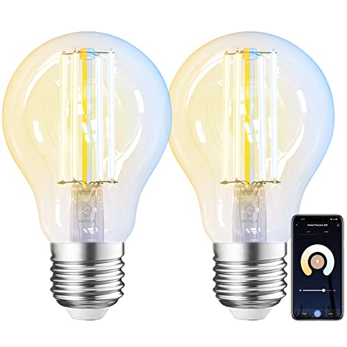 ANTELA Alexa Glühbirne E27 7W 806LM Smart WLAN LED Dimmbare Birne Lampe, Warmweiß (2700K) Kaltweiß (6500K) Licht Kompatibel mit Amazon Alexa, Google Home, 2 Stück von ANTELA