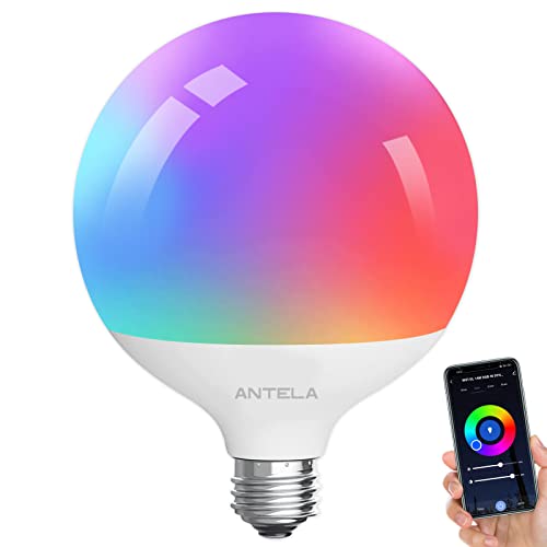 ANTELA Alexa Glühbirne G120 15W 1521LM, Smart WLAN LED RGB Dimmbare Birne Lampe, App Steuern Kompatibel mit Google Home, Warmweiß (2700K) Kaltweiß (6500K) Licht von ANTELA