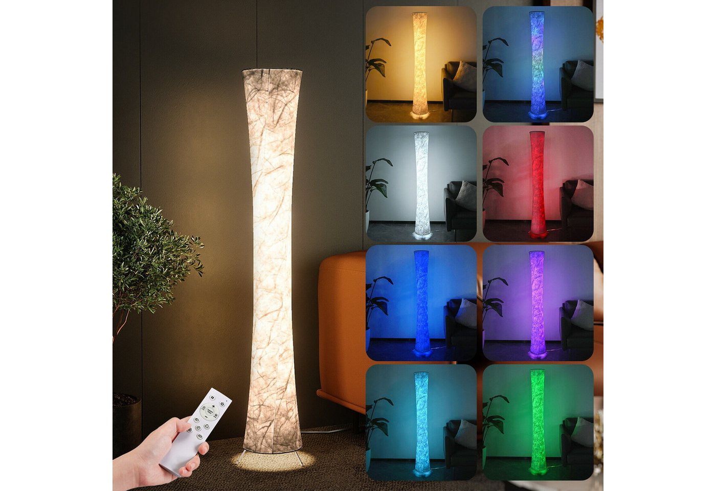 ANTEN LED Stehlampe 1,56m RGB LED Stehleuchte Dimmbar Standlampe mit Fernbedienung 18W, Wohnzimmer Farbwechsel Floor Lamp von ANTEN