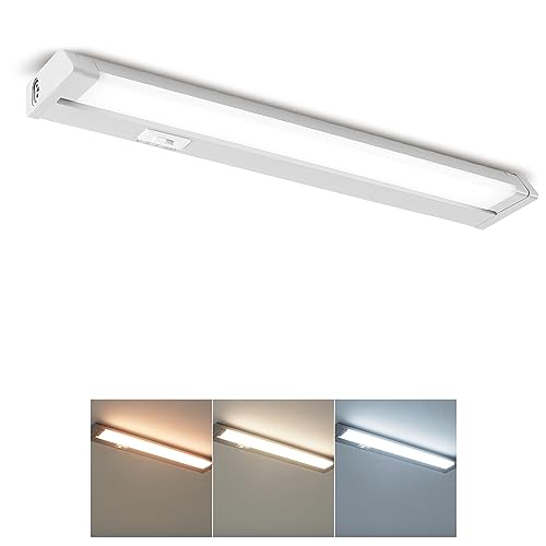 ANWIO Unterbauleuchte Küche LED Küchenlampe unterbau mit Schalter 6W 480lm Lichtleiste, 3000k/4000k/6500k Dimmbar Schrankbeleuchtung für Küchen, Schrank, Bücherregal, EUM-M2-LG05Q-03-06-CCT-G-1U von ANWIO