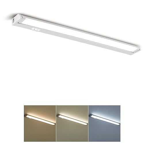 ANWIO Unterbauleuchte Küche LED Küchenlampe unterbau mit Schalter 8W 610lm Lichtleiste, 3000k/4000k/6500k Dimmbar Schrankbeleuchtung für Küchen, Schrank, Bücherregal, Kleiderschrank von ANWIO