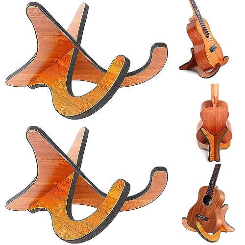ANZOAT Ukulele Ständer 2Pcs Tragbare Holz Ukulele Halter, Faltbarer Ukulele Violine Ständer Halter,X-Rahmen Instrumentenständer für Mandoline Violine und Gitarrenständer,kleinere Gerätschaften von ANZOAT