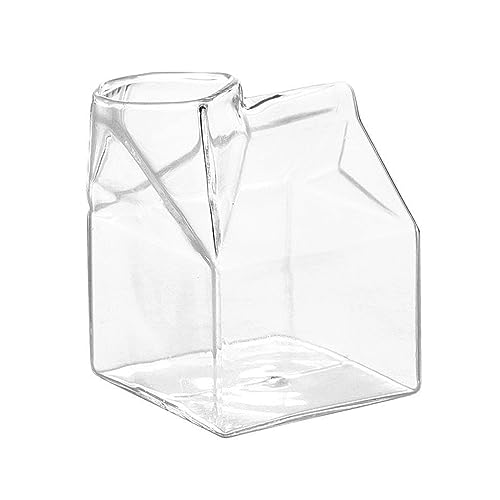 Milchbox Glasbecher Transparent Für Cocktails Gläser Quadratischer Behälter Krug Studenten Trinkflasche Tees Trinkgeschirr Quadratischer Behälter Krug Für Frühstück Und Nachmittagstee von AOOOWER