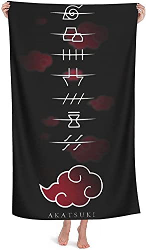 Akatsuki Anime Strandtuch Roten Wolke Badetuch Mangekyo Sharingan Handtuch Strand Erwachsene Beach Towel für Männer Kinder (140x70cm, Akatsuki5) von APOH