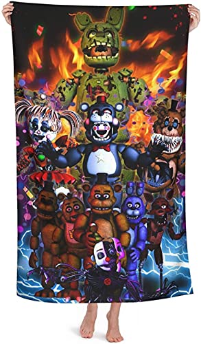 Five Nights at Freddy's Strandtuch Rockstar Freddy Badetuch Foxy Bonnie Chica Bär Groß Strandtücher,Kinder Geschenke für FNAF-Fans (150x100cm, FNaF2) von APOH