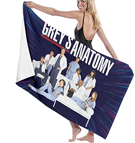 Grey's Anatomy Strandtuch Kinder Meredith Grey Fanartikel Groß Badetuch Weiches Leichtes Pflegeleicht Sandfreies Handtuch Strand (150x100cm, Grey4) von APOH