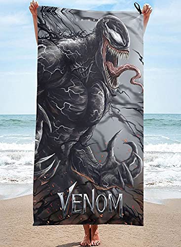 Venom:Let There Be Carnage Strandtuch Eddie Brock Kinder Mikrofaser Badetuch Kids Strandlaken Groß Badelaken Beach Towels (150x100cm, Venom2) von APOH