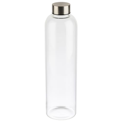 APS 66909 Trinkflasche/Glasflasche, 7,5 x 7,5, Höhe 28,5 cm, Ø 7,5 cm, 1 Liter, transparent von APS