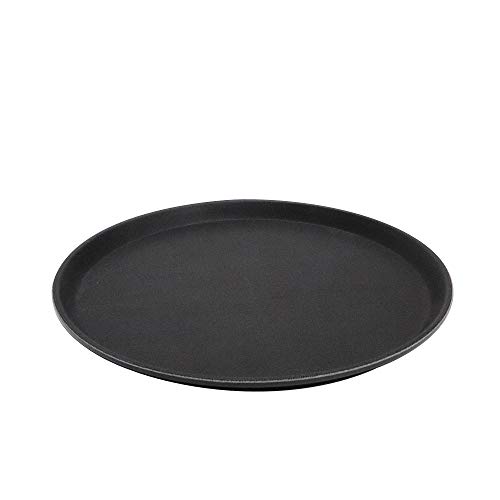 APS Tablett „Gastro“, schwarzes Serviertablett, Tablett aus GFK mit rutschfester Oberfläche, Ø 35,5 x Höhe 2 cm, schwarz von APS