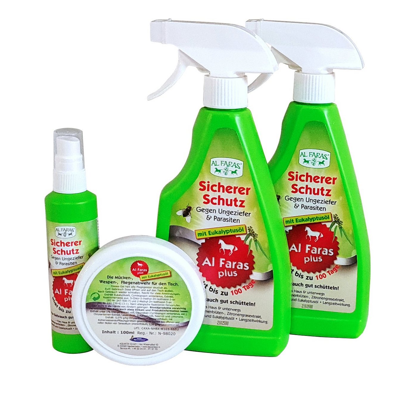 AQUA CLEAN Insektenspray AL FARAS Insektenschutz für Umgebung & Oberflächen 4er Set, 1.2 l von AQUA CLEAN