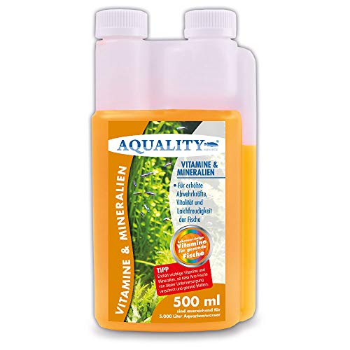 AQUALITY Aquarium Vitamine & Mineralien (Enthält wichtige Fischvitamine für erhöhte Abwehrkräfte, Vitalität und Laichfreudigkeit der Fische im Aquarium), Inhalt:0.5 Liter von AQUALITY Aquaristik & Gartenteich