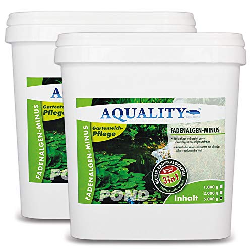 AQUALITY Gartenteich 3in1 Fadenalgen-Minus (Wirkt sicher und gezielt - Fadenalgenvernichter, Algenmittel, Algenentferner mit Sofortwirkung), Inhalt:10 kg von AQUALITY Aquaristik & Gartenteich