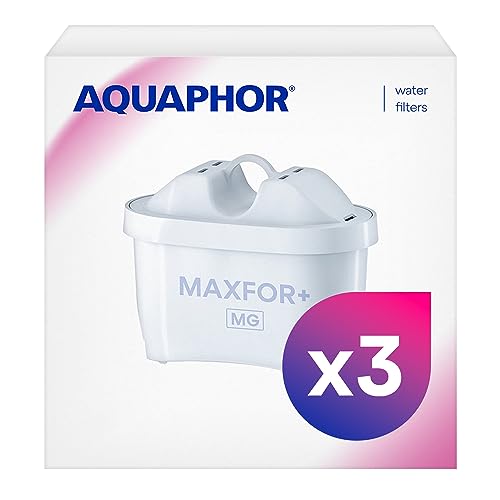 AQUAPHOR Filterkartusche MAXFOR+ Mg Pack 3 - gegen Kalk & Chlor, mit Magnesium, für Aquaphor Onyx, Amethyst, Jasper, Time & alle BRITA MAXTRA+ und MAXTRA Modelle von AQUAPHOR