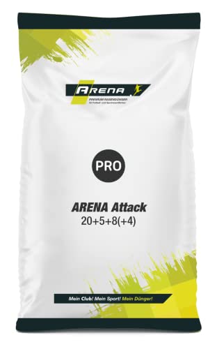 ARENA Rasendünger Frühjahr Attack 20kg für 650 m² I idealer Langzeitdünger für den Frühling I Attack 20+5+8(+4) von Arena