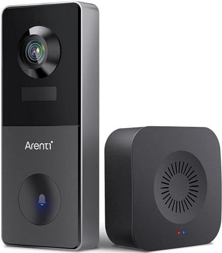 ARENTI VBELL1 Cámara de Video Timbre 2K Con tarjeta SD, cámara de seguridad inalámbrica IP65 Resistant a la intemperie, batería recargable, detección de movimiento, visión nocturna Audio bidireccional von ARENTI