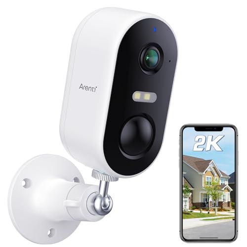 ARENTI 2K/3MP Überwachungskamera Aussen Akku IP Kamera, WLAN Kamera Überwachung Aussen, Nachtsicht, 2-Wege-Audio, IP65 Wasserdicht, Bewegungserkennung Home Security Camera von ARENTI