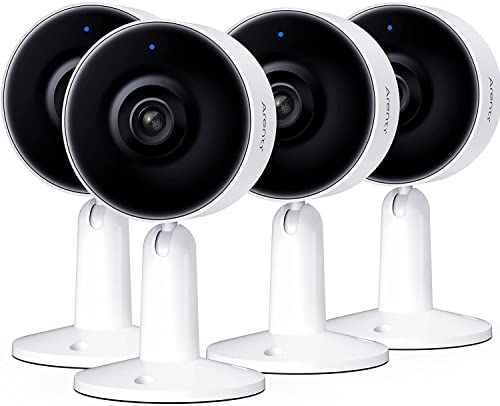 ARENTI IN1 Indoor Sicherheitskameras 4PC, 1080p Full HD Baby Monitor Haustierkamera mit Telefon APP, Nachtsicht, 2-Wege-Audio, Bewegungs-/Tonerkennung, SD-Karte&Cloud-Speicher, Alexa-kompatibel von ARENTI