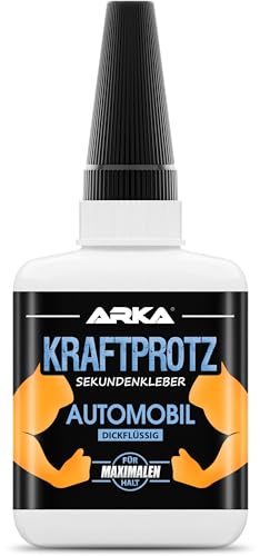 ARKA - KRAFTPROTZ AUTOMOBIL 50 g | Sekundenkleber extra stark | Transparenter Automobilkleber | Ideal als Plastikkleber, Textilkleber, Glaskleber, Lederkleber, Holzkleber uvm. (Dickflüssig) von ARKA