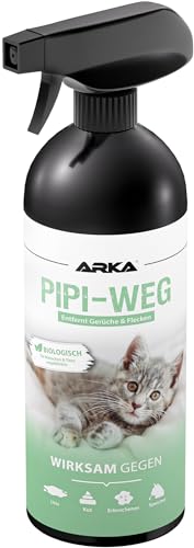 ARKA Pipi-Weg Katze - 750 ml - Effektiver Flecken- und Geruchsentferner, beseitigt Katzenurin, Kot, Erbrochenes & Speichel auf Teppichen und Polstern nachhaltig. von ARKA