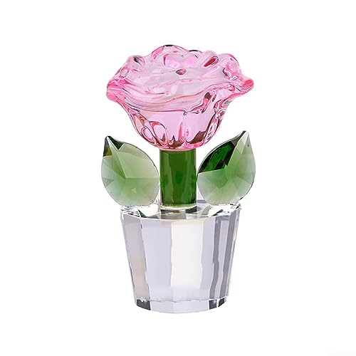 ARMYJY Kristall-Rosenstrauß, Blumen, Figuren, Hochzeitstag, Ornament mit Geschenk-Box, Rosa von ARMYJY