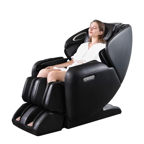 ARONT Massagesessel mit Wärmefunktion-Shiatsu Zero-Gravity Liegesessel für Ganzkörpermassage,3D-Robotische Hände mit SL-Schiene Relaxsessel Bluetooth-Schwarz von ARONT