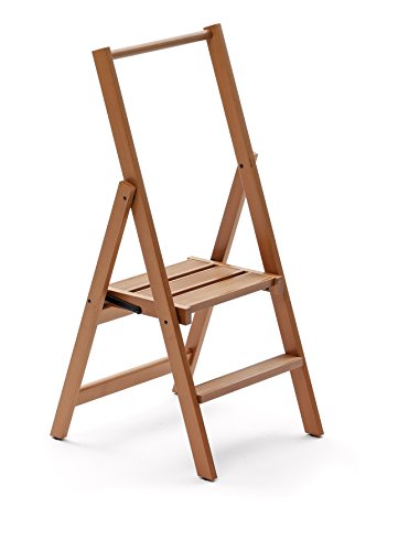 Arredamenti Italia 2-Stufen Leiter Kimora, Holz - zusammenklappbar - 2 Stufen -Farbe: Kirsche Holz AR-It il Cuore del Legno“ von Arredamenti Italia