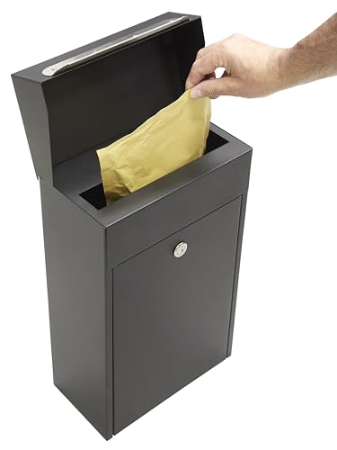 ARREGUI Bigen EP1004 Einzel-Briefkasten aus Stahl für Post und kleine Pakete, Paketkasten für schmale Päckchen, schwarz von ARREGUI