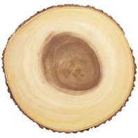 Servierplatte Artesà rustikal de Holz de Akazie, Serviertablett/-brett de Käse de Holz mit Rand de Rinde, Schneidebrett de rund, ø 30 cm, braun von ARTESA