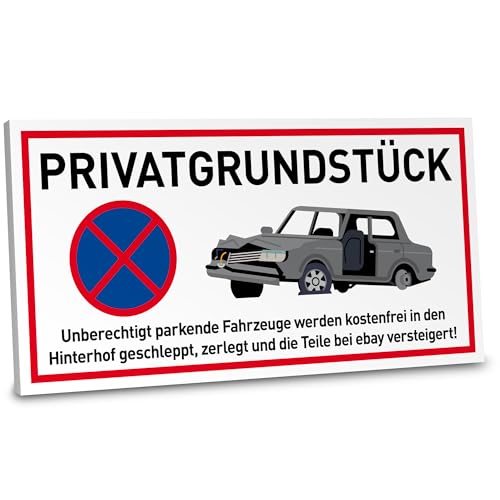 ARTFAVES® Hinweisschild - Privatgrundstück Parkverbot | witziges Warnschild Hinweisschild/Achtung/Warnung | Größe: 30 x 15 cm von ARTFAVES