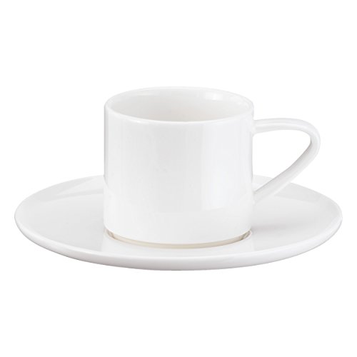 ASA à Table Espressotasse mit Untertasse aus Fine Bone China in der Farbe Weiß mit glänzendem Finish Handgefertigt, Maße: 5,5cm x 5,5cm x 5,5cm, 1993013 von ASA Selection