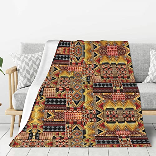 Afrikanische Textil-Patchwork-Decke, verdickte Decke, weiche Decke für Sofa, Bett, Wohnzimmer, Schlafzimmer (203,2 x 149,9 cm) von ASEELO
