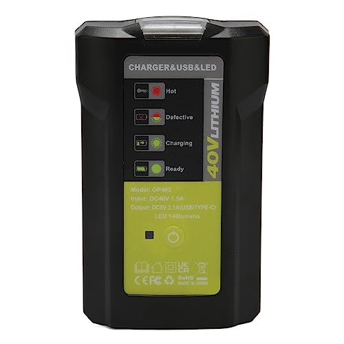 ASHATA 40-V-Lithium-Batterieladegerät, 40-V-Ladegerät für 36 Bis 40 V, Batterie OP4015 OP4026 OP4026A OP4030 OP4040 OP4050 OP4050A OP4060 OP4060A OP40201 von ASHATA