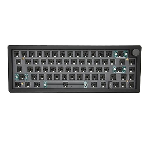 ASHATA 65% RGB Modulare Mechanische DIY Tastatur, 67 Tasten, Hot Swap fähiger, BT 5.0 USB C Kabelgebundenes 2,4 G Kabelloses, Dichtungsmontiertes Gaming Tastatur Kit (Schwarz) von ASHATA