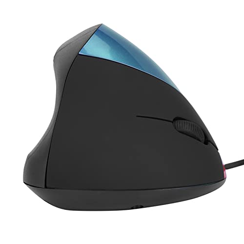 ASHATA Kabelgebundene Vertikale Maus,Ergonomische Kabelgebundene Vertikale USB-Maus,Handgelenkauflagen-Gaming-Mäuse,3200DPI Optische Maus,6 Tasten,Plug and Play (Blau) von ASHATA