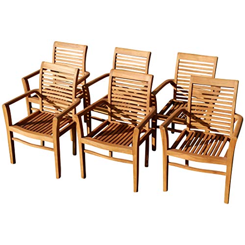 ASS ECHT Teak Design Gartensessel Gartenstuhl Sessel Holzsessel stapelbar Gartenmöbel Holz sehr robust Modell Alpen-Sessel, Packungseinheit:6 Stück von ASS