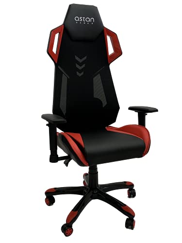 Astan Hogar Gaming-Stuhl, Schwarz/Rot, Mediano von ASTAN HOGAR