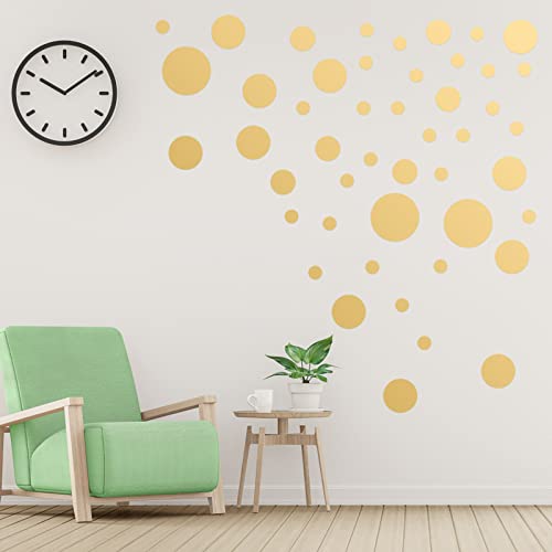 264 Stück Wandtattoo Punkte Gold Dot Wandaufkleber, Gold Punkt Aufkleber Wandsticker für Kinderzimmer Wohnzimmer Deko, Rund Goldene Wandfolie Dots Wohnzimmer Schlafzimmer Wandabziehbilder von ASTER